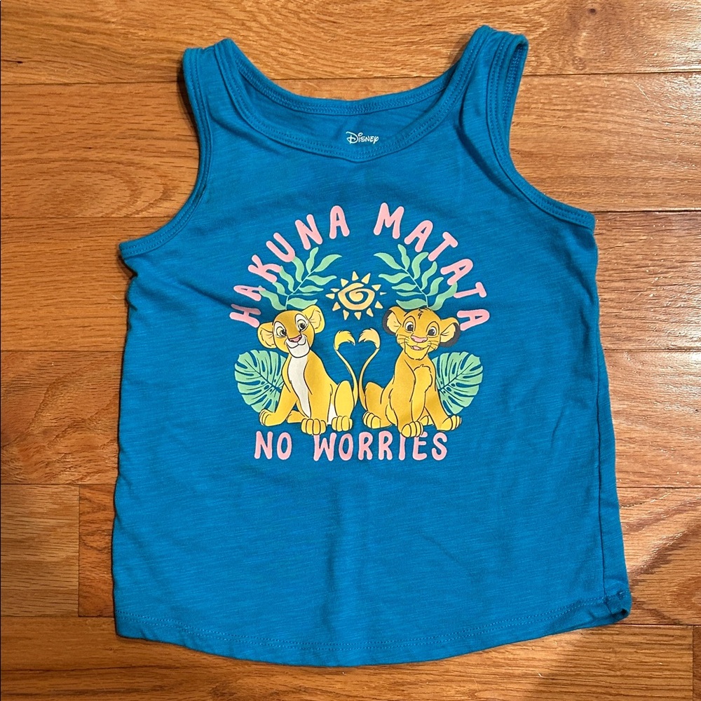 Disney Blue Hakuna Matata No Worries Kids Tank Top